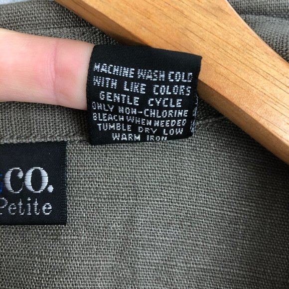 Style & Co Women's Size M/L** Petite Brown Linen Blend Button Front Jacket - Picture 9 of 9